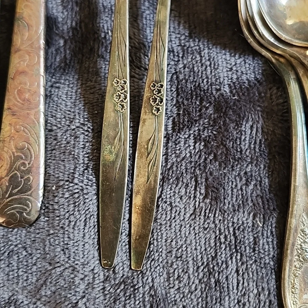 Silver plated bundle of Servewear Flatware Vintage Onieda Sheffield Rogers